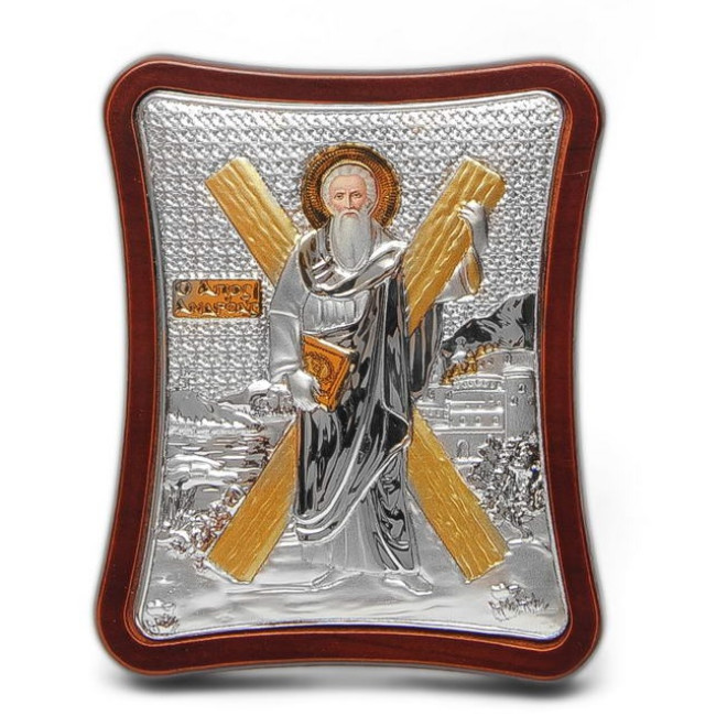 Ікона Андрія Первозванного 15х20см на дерев'яному витягнутому кіоті 
