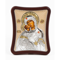 Вишгородська Ікона Божої Матері 8,5x10см на дерев'яному витягнутому кіоті з позолотою