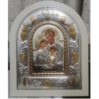Ікона Святе Сімейство 24x29см аркової форми на білому дереві