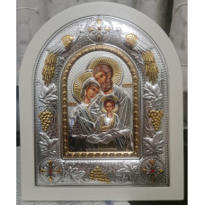 Ікона Святе Сімейство 24x29см аркової форми на білому дереві