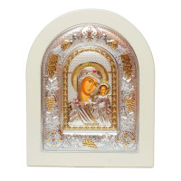 Казанська Ікона Божої Матері 24x29см аркової форми на білому дереві