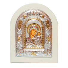 Казанська Ікона Божої Матері 24x29см аркової форми на білому дереві