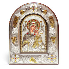 Страсна (Неустанної Допомоги) Ікона Божої Матері 20x25см під склом аркової форми на дереві