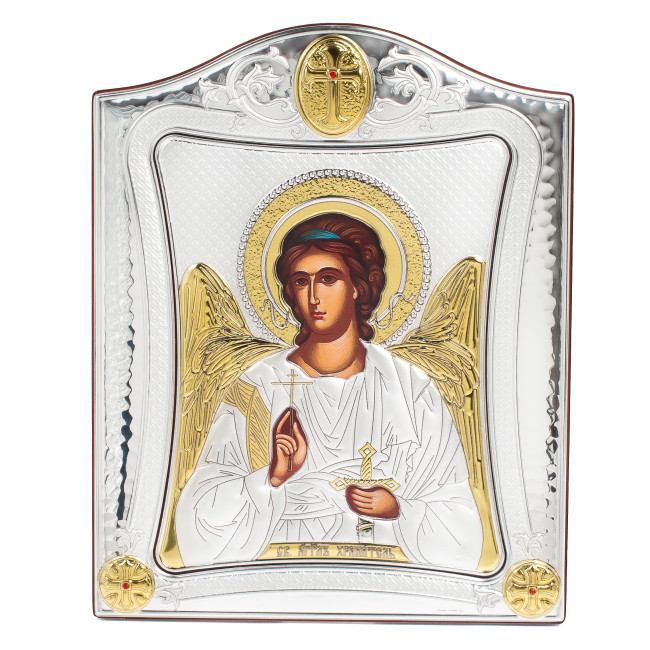 Ікона Ангела Охоронця 15,5x19,5см в срібній рамці з позолотою 