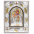 Икона Святое Семейство 20x25x3см в серебряной прямоугольной рамке с позолотой под стеклом