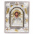 Икона Иисуса Христа 14x18x3см в серебряной прямоугольной рамке с позолотой под стеклом
