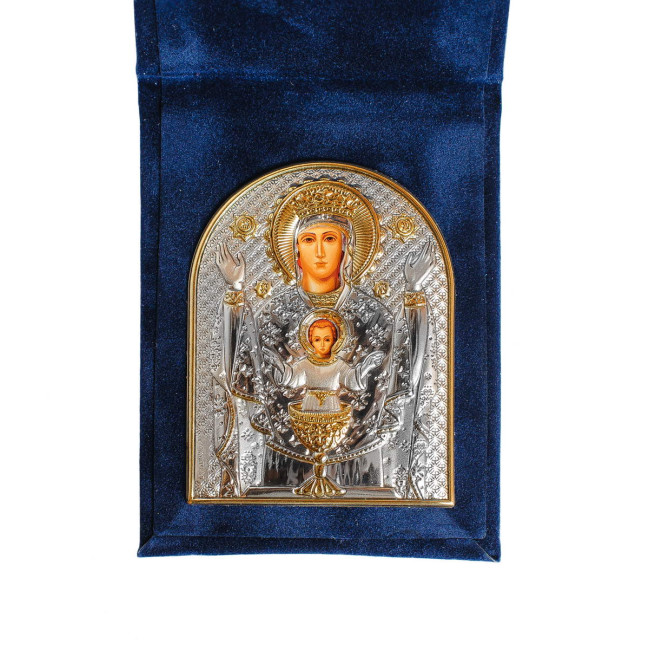 Невипивна Чаша ікона Божої Матері 5,5х7см в бархатній книжечці EP2-041WAG/P