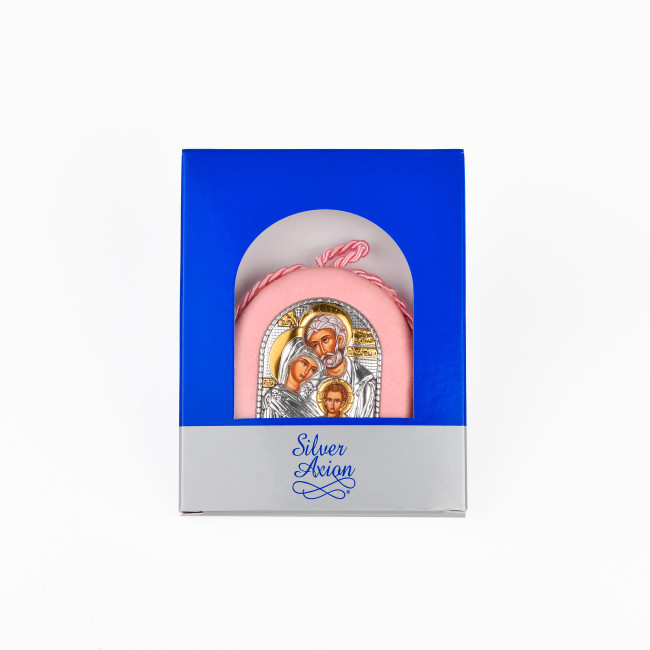 Ікона Святе Сімейство 4,5х6см на розовій подушечці EP1-015IPG/A/P-PK