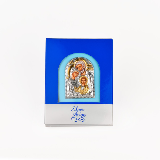 Ікона Святе Сімейство 4,5х6см на синій подушечці EP1-015IPG/A/P-BU