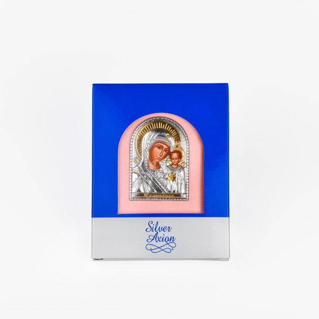 Казанська Ікона Божої Матері 4,5х6см на розовій подушечці EP1-004IPG/A/P-PK