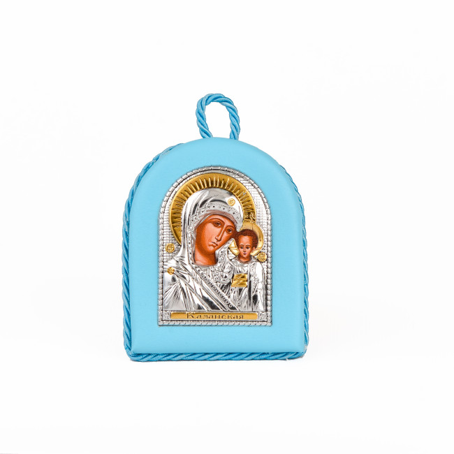 Казанська Ікона Божої Матері 4,5х6см на синій подушечці EP1-004IPG/A/P-BU