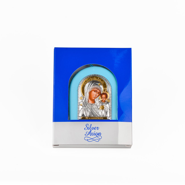 Казанська Ікона Божої Матері 4,5х6см на синій подушечці EP1-004IPG/A/P-BU