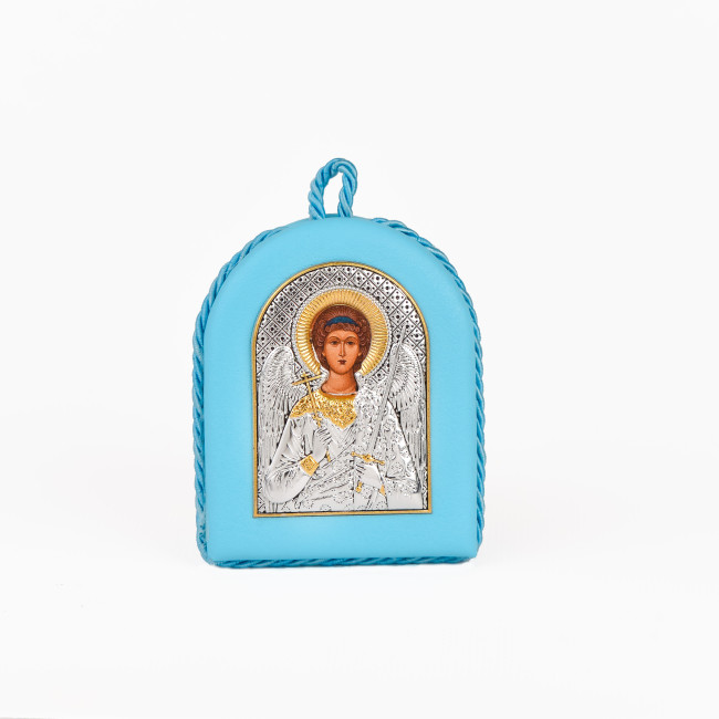 Икона Ангела Хранителя 4,5х6см на синей подушке EP1-172IPG/A/P-BU