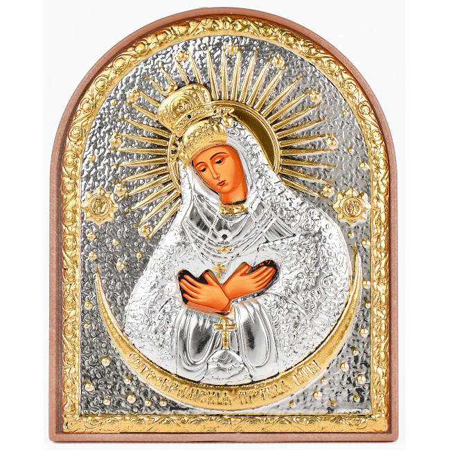Остробрамська Ікона Божої Матері 12х15,5см аркової форми на пластиковому кіоті EP4-067PAG/P