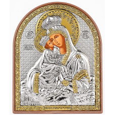 Почаївська Ікона Божої Матері 8,5х10,5см аркової форми на пластиковому кіоті