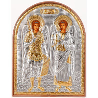 Ікона Архангел Михаїл та Гавриїл 8,5х15,5см аркової форми на пластиковому кіоті