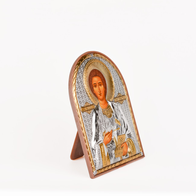 Ікона Пантелеймон Цілитель 8,5х15,5см аркової форми на пластиковому кіоті EP4-023PAG/P