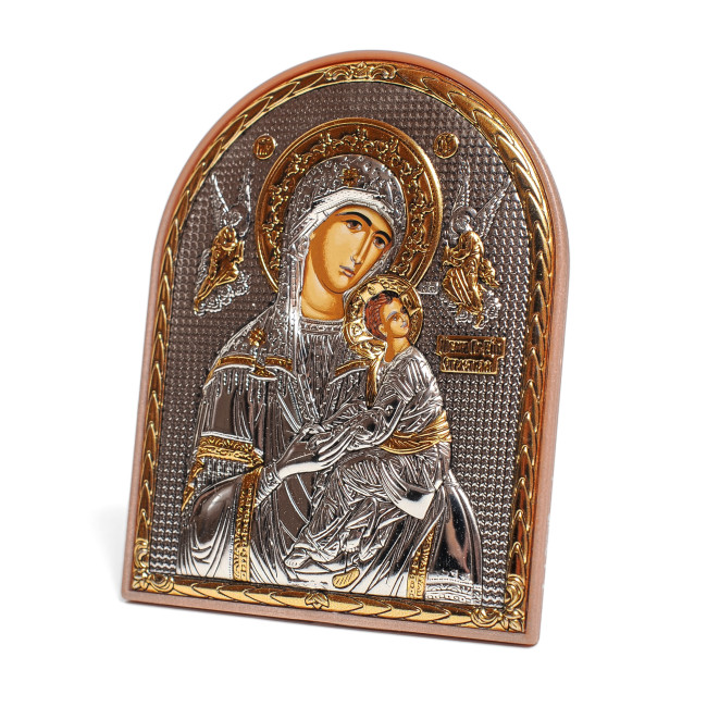 Страсна (Неустанної Допомоги) Ікона Божої Матері 4х5,6см аркової форми на пластиковому кіоті EP1-008PBG/P