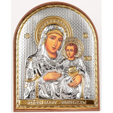 Єрусалимська Ікона Божої Матері 8,5х15,5см аркової форми на пластиковому кіоті