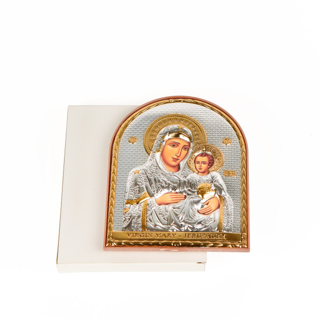 Єрусалимська Ікона Божої Матері 4х5,6см аркової форми на пластиковому кіоті EP1-006PAG/P