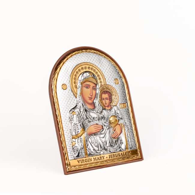 Єрусалимська Ікона Божої Матері 4х5,6см аркової форми на пластиковому кіоті EP1-006PAG/P