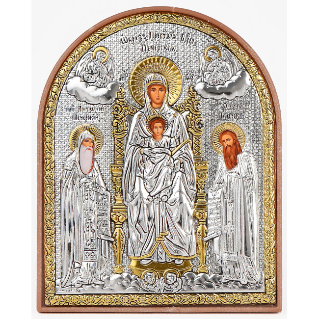 Печерская Икона Божией Матери 8,5х10,5см арочной формы на пластиковом киоте EP3-237PAG/P