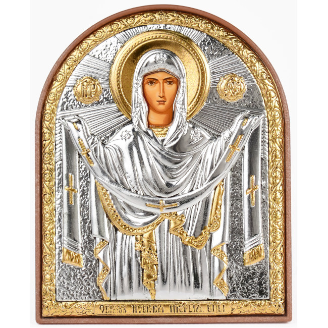 Ікона Покров Пресвятої Богородиці 8,5х10,5см аркової форми на пластиковому кіоті EP3-192PAG/P
