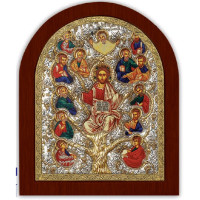 Дерево Життя срібна ікона 15х19,6см в срібному окладі з позолотою