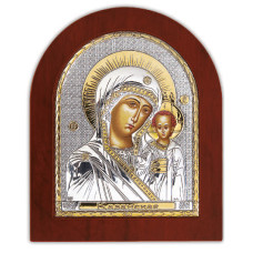 Казанська Ікона Божої Матері 20х25см в срібному окладі з позолотою