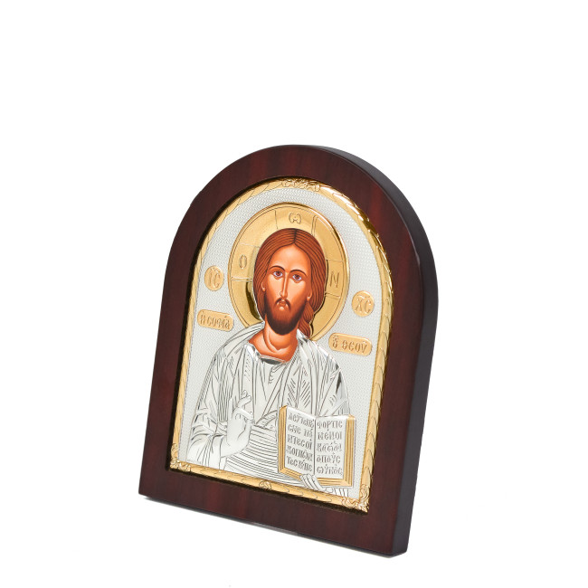 Ікона Ісуса Христа 20х25см в срібному окладі з позолотою EK5-001XAG