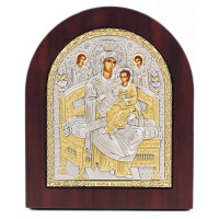 Богородиця Всецариця Небесна ікона Божої Матері 15х19,6см в срібному окладі з позолотою