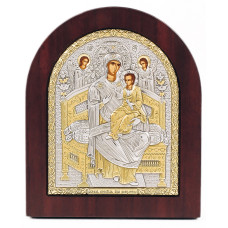 Богородиця Всецариця Небесна ікона Божої Матері 15х19,6см в срібному окладі з позолотою