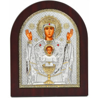 Невипивна Чаша ікона Божої Матері 15х19,6см в срібному окладі з позолотою