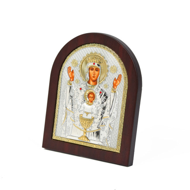 Невипивна Чаша ікона Божої Матері 15х19,6см в срібному окладі з позолотою EP4-041XAG