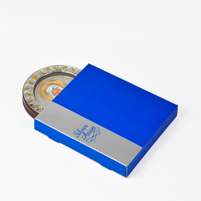 Ікона Матрони 12х15,5см під склом аркової форми в шкірі EPZ3-163AG-BR/P