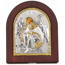 Ікона Св'ятий Пророк Ілля 11х13см в срібному окладі з позолотою