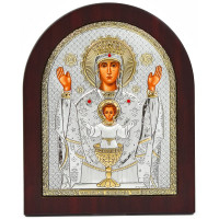 Икона Неупиваемая Чаша 11х13см в серебряном окладе с позолотой