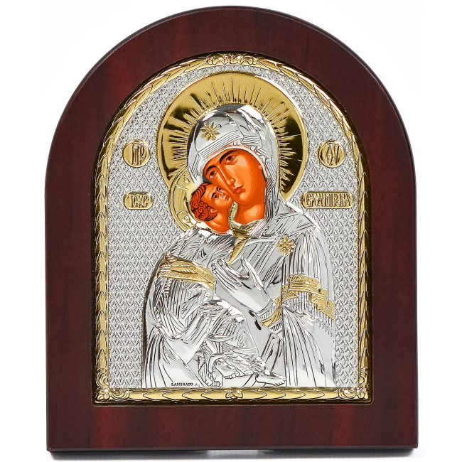 Вишгородська Ікона Божої Матері  11х13см в срібному окладі з позолотою EK3-007XAG