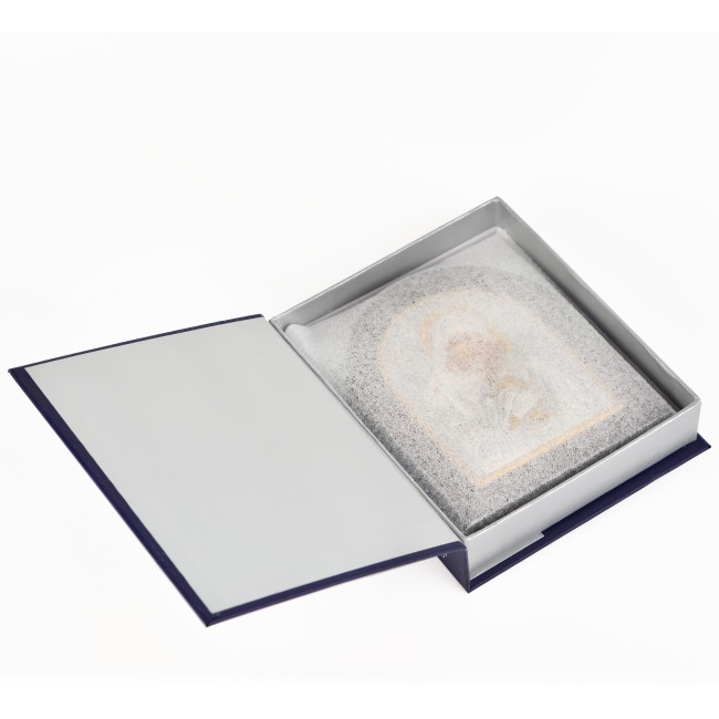 Икона Сладкое Лобзание Божией Матери 11х13см в серебряном окладе с позолотой EK3-002XAG