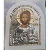 Ікона Ісуса Христа 14,7х18см аркової форми на білому дереві
