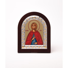 Ікона Свята Юлія 11х13см аркової форми в срібній рамці