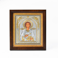 Ікона Пантелеймон Цілитель 28,5х30,5см під склом в прямокутному кіоті