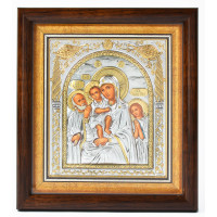 Икона Трех Радостей 23,3х25,7см под стеклом в прямоугольном киоте