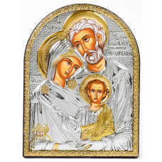 Ікона Святе Сімейство 16,3х21,3см аркової форми без рамки на дереві