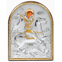 Ікона Георгій Переможець Змієборець 8,3х10,4см аркової форми без рамки на дереві