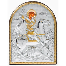 Ікона Георгій Переможець Змієборець 16,3х21,3см аркової форми без рамки на дереві