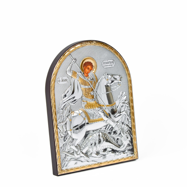 Георгий Победоносец Икона 8,3х10,4см арочной формы без рамки на дереве EP3-010XG/P