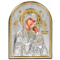 Страстная Икона Божией Матери 8,3х10,4см арочной формы без рамки на дереве