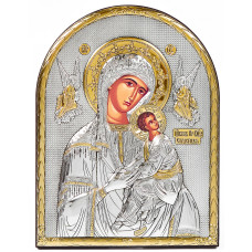 Страсна (Неустанної Допомоги) Ікона Божої Матері 8,3х10,4см аркової форми без рамки на дереві