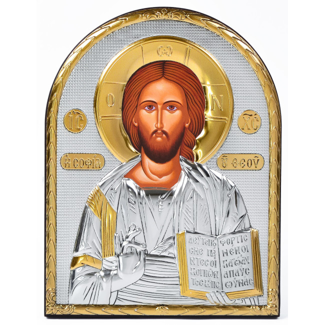 Ікона Ісуса Христа 16,3х21,3см аркової форми без рамки на дереві EP5-001XG/P
